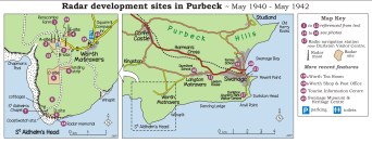 Map of radar sites in Purbeck